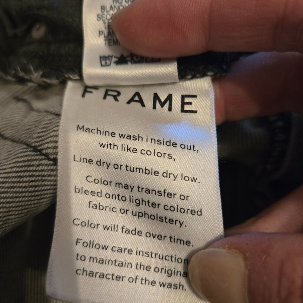 Frame Le Original Jeans Womens Ash Gray Distressed High Rise size 33 - Picture 10 of 13